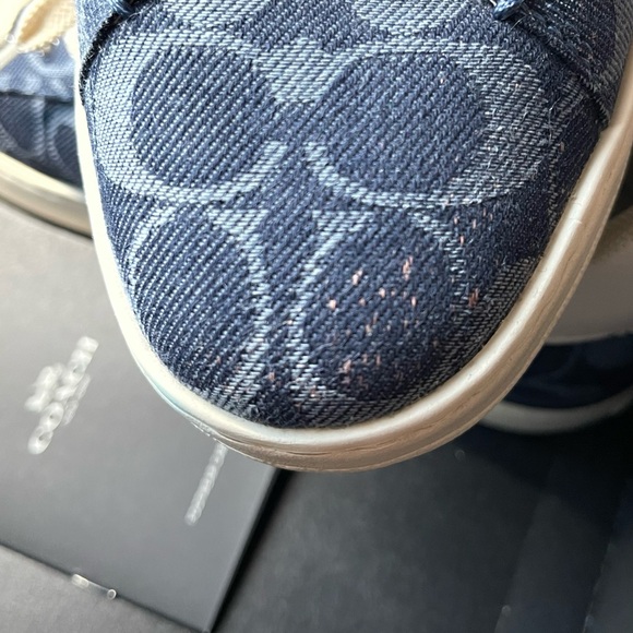 Coach Denim Signature Jacquard Lowtop Sneakers Navy Blue size 9 - Picture 10 of 11